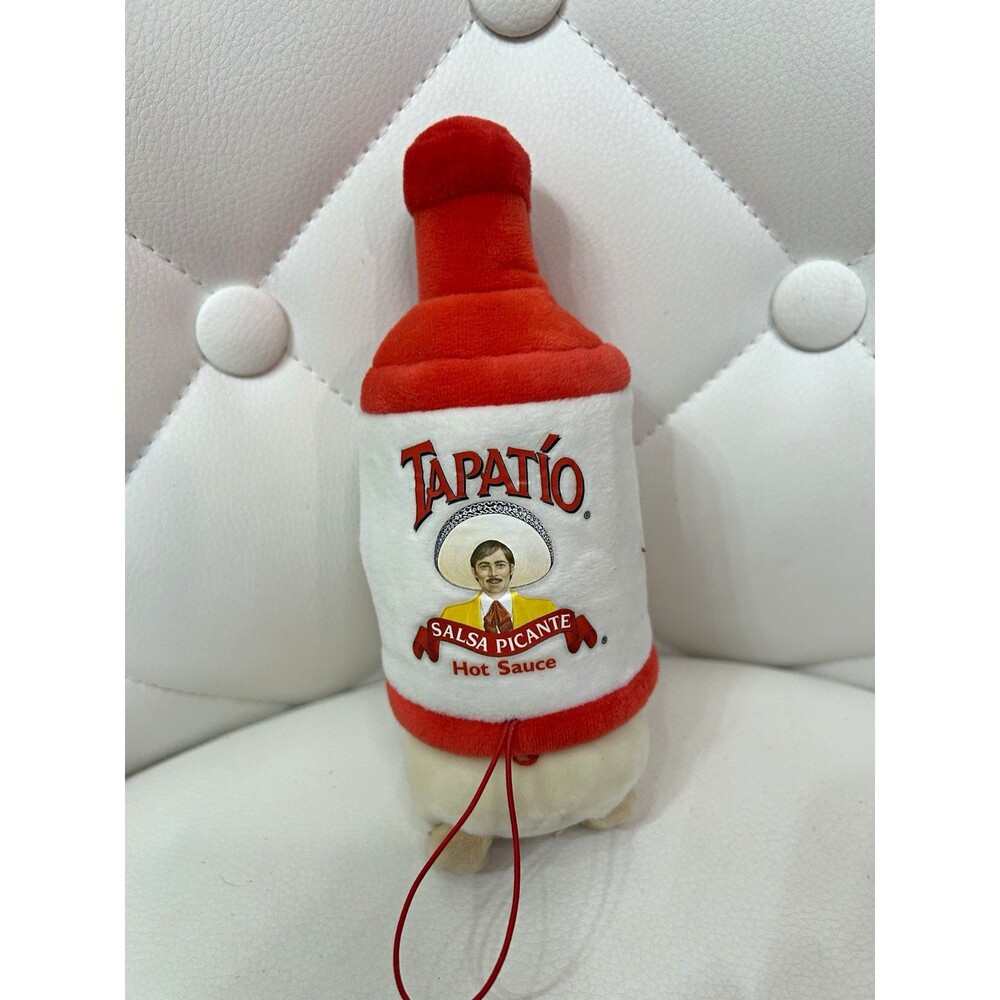 Anirollz Tapatio Hot Sauce Bottle Dog Plush, Washable, Small, Red White